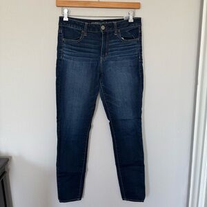 American Eagle Outfitters Indigo Skinny Jeans Super Stretch Jegging Size 10